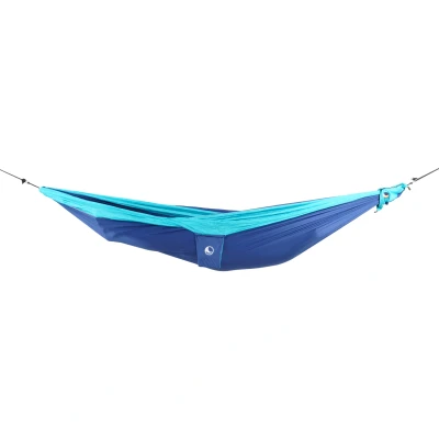 Imagen de Ticket To The Moon Hamaca Original Liviana, 1 2 Personas, Comercio Justo y Hecho a Mano, Azul Rey/Turquesa, para Viajes, Camping Uso Cotidiano, XL 3.2 * 2m, 600g, Seda de paracaídas