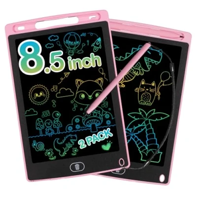 Imagen de Pizarra Magnetica Infantil 8,5 Pulgadas Magica Vistoso Tableta de Escritura LCD Borrable y Reutilizable para Niñas Niños 2 3 4 5 6 7 8 Años, Rosa Piezas