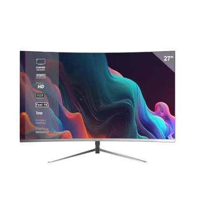 Imagen de MARSGAMING MV 27C, Monitor Gaming Curvo 27 FHD 1080p 200Hz, HDR10 1ms, FreeSync y G Sync, PC Sin Marco, Inclinación 20, Low Blue Light Flicker Free, HDMI + DisplayPort Jack 3.5mm, Blanco