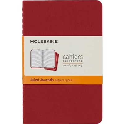 Imagen de Moleskine CH111 Set de 3 cuadernos a rayas tamaño bolsillo, color rojo arándano, Unidades