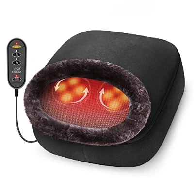 Imagen de Snailax Shiatsu masajeador de pies con función térmica, calentador 2 en 1, espalda, eléctrico, relajación, regalos para hombres, mujeres