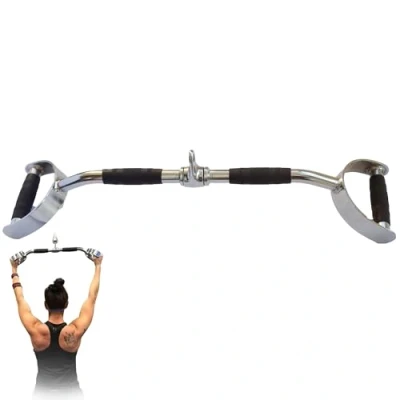 Imagen de MuscleForge® Barra de tracción para los Dorsales 70cm Poleas Rectas el Entrenamiento la Musculatura Espalda en Gimnasio, Pulldown Bíceps y Tríceps, Lats 28&quot;