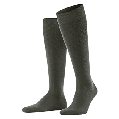 Imagen de FALKE Airport M KH lana algodón largo unicolor 1 par, Calcetines largos Hombre, Verde (Green Melange 7155), 43 44