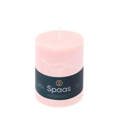 Imagen de Spaas Vela pilar rústica, 80/110 mm, 65 h, color rosa claro
