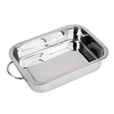 Imagen de RB RENBERG Presto Bandeja Horno Rectangular para Fabricada en Acero Inoxidable Buena Antiadherencia Tamaño 28x20x6cm útil Lasaña Pastel Cazuela Tapas