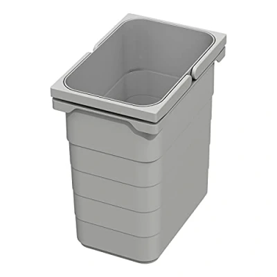 Imagen de Ninka eins2vier Cubo de basura 7 L Gris aluminio Altura: 250 mm 230 x 153 Recolector Cesto 5076.90 SOTECH