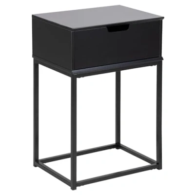 Imagen de AC Design Furniture Mariela mesita de Noche, Madera, Negro, 66 x 50 37 cm