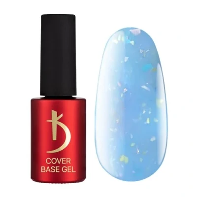 Imagen de Kodi Professional Esmalte Semipermanente Azul Camuflaje Brilliante Copos Esmaltes Semipermanentes para Uñas 7ml Base Gel Cover Blue Flakes Coat UV LED