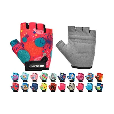 Imagen de Guantes Bicicleta MTB BMX Ciclismo Montaña Carretera Fitness Gimnasio Bici Escalada Senderismo y Otros Deportes Deportivos Sin Dedos para Mujer Hombre (JR XS 6 6,5cm, Pink Abstract)