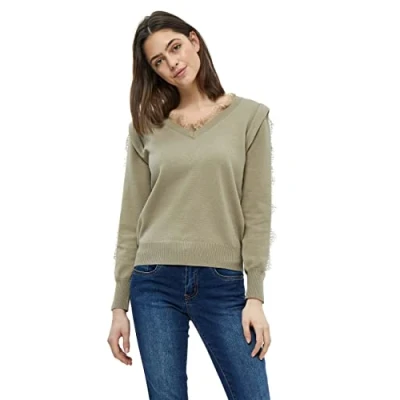Imagen de Desires Kaiona Lace pullover, Jersey de encaje para Mujer, Beige (0178 WINTER TWIG SAND), S