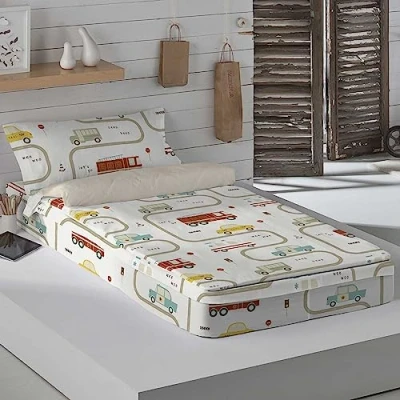 Imagen de COOL KIDS Saco Nórdico Sin Relleno Cama 90, 100% Algodón, Juego de 90x190/200 cm + 1 Funda Almohada 45x110, GREM