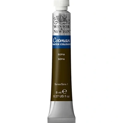 Imagen de Winsor &amp; Newton Cotman 8840113 Pintura de acuarela estudio, colores vivos con muy buenas propiedades procesamiento, tubo 8 ml, sepia