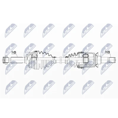 Imagen de NTY NPW CH 048 Árbol de transmisión Eje trasero izquierda 742 JEEP: Compass, Patriot