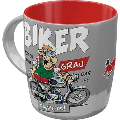 Imagen de Nostalgic Art taza de café, 330 ml, MOTOmania Biker Chrom Idea regalo para moteros, cerámica, diseño vintage
