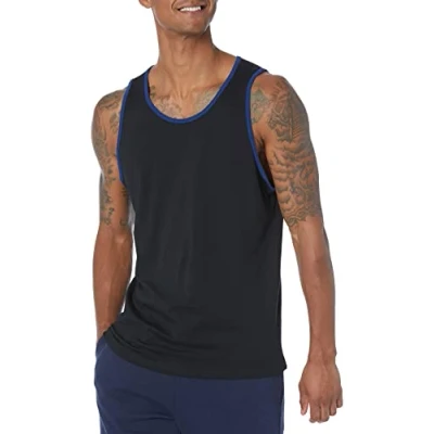 Imagen de Amazon Essentials Camiseta de Tirantes Ajuste Normal Hombre, Azul/Negro, S
