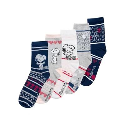 Imagen de United Labels The Peanuts Snoopy Calcetines para mujer noruegos 38 43 (5 unidades), multicolor,