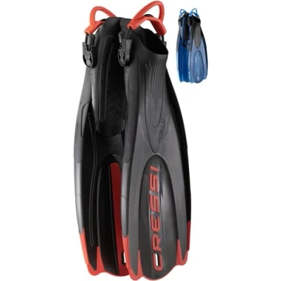 Imagen de CRESSI Maui Fins DIV Cen Aletas, Unisex Adult, Negro/Rojo (Dive Center), L/XL (44/47 EU)