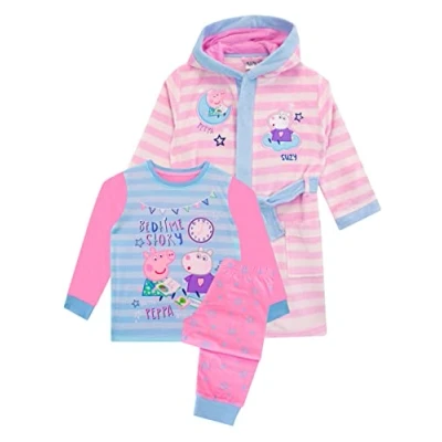 Imagen de Peppa Pig Conjunto Niña Bata y Pijama Rosa 7 8 años