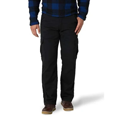 Imagen de Wrangler Authentics Pantalón cargo con forro polar para hombre, Negro (Black Twill), 38W x 34L