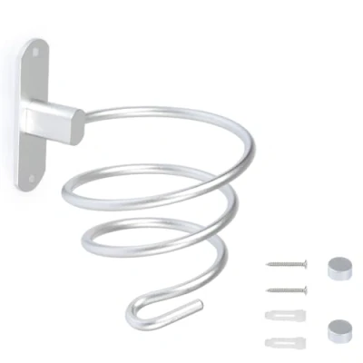 Imagen de TIMESETL Soporte de Secador Pelo en Pared, Tornillo + Autoadhesivo Ventosa Estante para Dormitorios, Aseos, Barberías