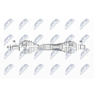 Imagen de NTY NPW VV 148 Árbol de Transmisión Eje delantero, izquierda 537 automática VOLVO: XC70 II Familiar