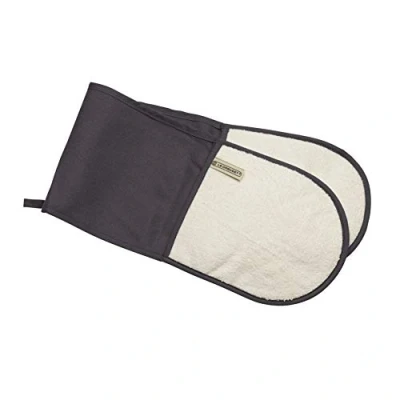 Imagen de Le Creuset Manopla doble con presilla, Talla única, Algodón, Gris, 95001000444000
