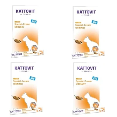 Imagen de Kattovit Special Cream Urinary con Pollo Paquete de 4 x 6 15 g Alimento complementario para Gatos Adultos Completamente Libre azúcar, colorantes y conservantes