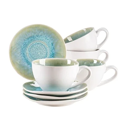 Imagen de MÄSER Juego de 8 tazas gres Frozen, color verde