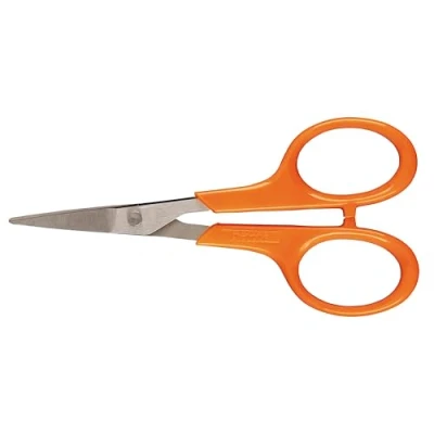 Imagen de Fiskars Tijeras de Bordado, Longitud: 10 cm, para diestros y zurdos, Hoja acero inoxidable/Mangos plástico, Naranja, Classic, 1005143