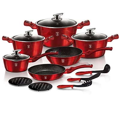 Imagen de Berlinger Haus BH/1226N conjunto de barcos cocina 15 pc, edición Burdeos por línea metal