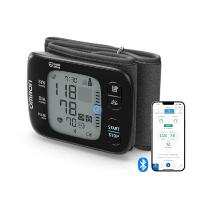 Imagen de OMRON RS7 Intelli IT Tensiómetro de muñeca con Bluetooth, compatible dispositivos iOs y Android, validado clinicamente, también para uso en población obesa