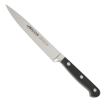 Imagen de Arcos Serie Clasica Cuchillo de Cocina Hoja Acero Inoxidable Forjado NITRUM 160 mm Mango Polioximetileno (POM) Color Negro