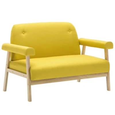 Imagen de vidaXL Sofá de 2 Plazas Tela Amarillo Sillón Asiento Silla Mueble Mobiliario