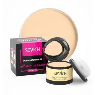 Imagen de sombra instantánea para el cabello polvo la línea del sevich, corrector de raíces grises cobertura rápida con toque puff, 4g 12 colores