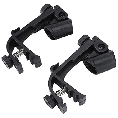 Imagen de 2 Clips de Micrófono, Ajustables Abrazadera Tambor Micrófono Soporte Plástico para Montaje en Borde Negro