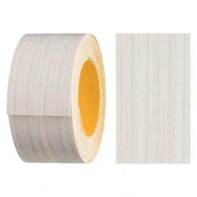 Imagen de haggiy Cinta de melamina autoadhesiva para cantos muebles, sujeción segura sin planchar, borde bordes, chapa estanterías/placas madera (crema Woodline)