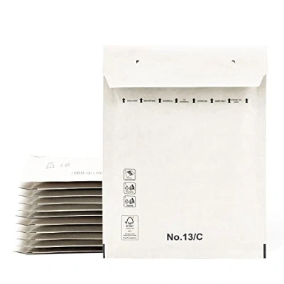 Imagen de Sobres Acolchados, para Envíos, Bolsas de Papel con Interior Burbujas, Color Blanco, Envíos Cierre Adhesivo Ofituria (10 Sobres, 180x260mm)