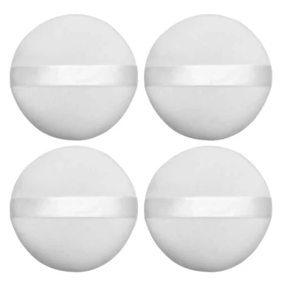 Imagen de Paquete De 4 Esponjas Redondas Para Polvos, Polvos Sueltos, El Cuerpo, Maquillaje, Reutilizables, Crema Y Polvo.