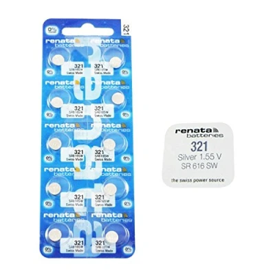 Imagen de 10 X genuino Renata 321 SR616SW Suiza hizo muñeca reloj bajo drenaje plata óxido 1. 55V baterías parte de la gama accesorios Crazy4fones