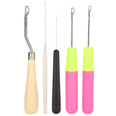 Imagen de Fdit 5 unids/Set Juego de Ganchos pestillo Costura Herramienta Aguja Ganchillo Lengua doblada Kit Suministros Bricolaje para Tejer
