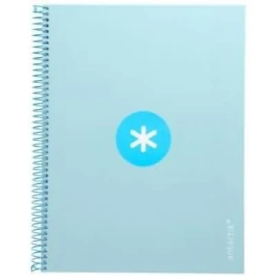 Imagen de Cuaderno espiral liderpapel a4 micro antartik tapa forrada 80h 90 gr cuadro 5mm 1 banda 4 taladros celeste