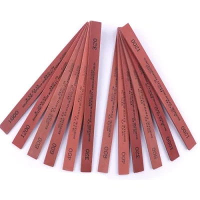 Imagen de CBRIGHT 12 piezas Corindón Blanco Piedra de Afilar Afilador Juego Piedras Aceite Pulido Sémola 320# 400# 600# 800# 1000# 1200# (5.9x0.47x0.12 pulgadas)