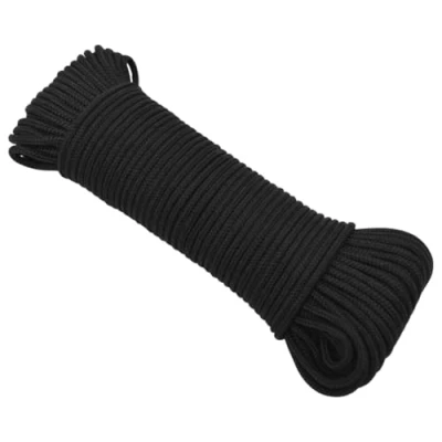 Imagen de vidaXL Cuerda de Barco Polipropileno Negro Intenso 3 mm 25 m, Cuerda, enrollada, cordón Trenzado, Trenzada, Anclaje
