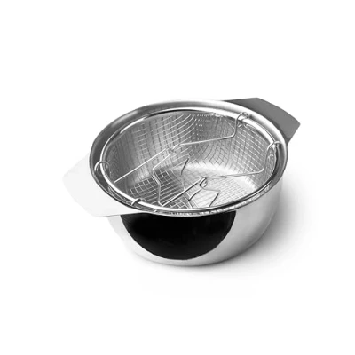 Imagen de IBILI Freidora con cestillo y tapa induktion, 20 cms, Acero inoxidable, Apto para induccion