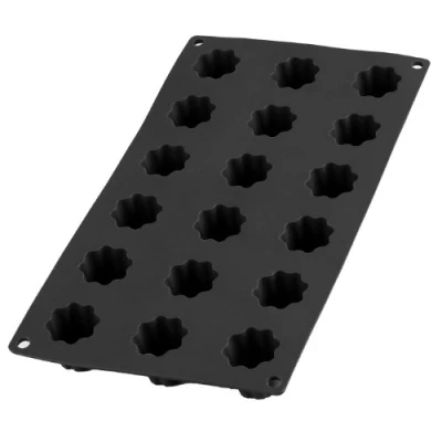 Imagen de Lékué Molde repostería Mini cannelé bordelais, Silicona Platino Negro, 18 cavidades
