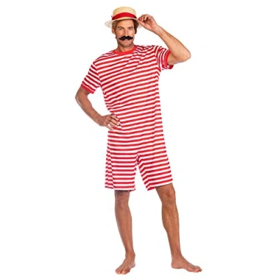 Imagen de amscan 9908834 Disfraz, rayas, multicolor, Men: Standard (9908834)