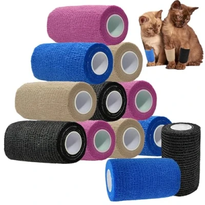 Imagen de ANAMPION Venda Cohesiva 12 Pack 7.5cmX4.5M Cinta Bendaje Adhesiva Vendaje Autoadhesivo Deportiva Tape Cohesivo para Muñeca Dedos Lesiones Deportivas,Hinchazón
