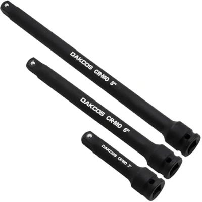 Imagen de DAKCOS Barra de extensión enchufe impacto 3/8 pulgadas CR MO 3 piezas con fosfatado negro