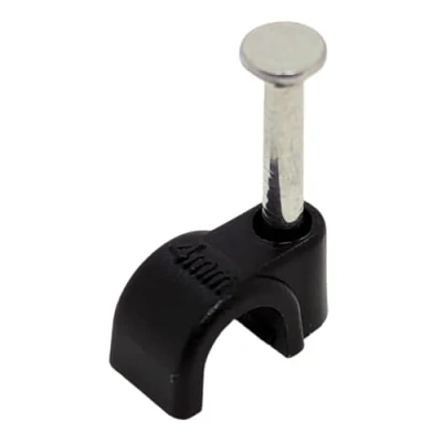 Imagen de Lumonic 100x abrazadera de clavo 4mm para cable negro con 14mm p.ej. montaje en pared abrazaderas diferent