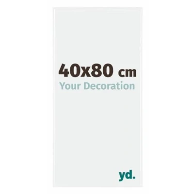 Imagen de yd. Your Decoration Marco de fotos 40 x 80 cm pared plástico Vidrio acrílico antirreflectante Blanco Muy Brillante Evry